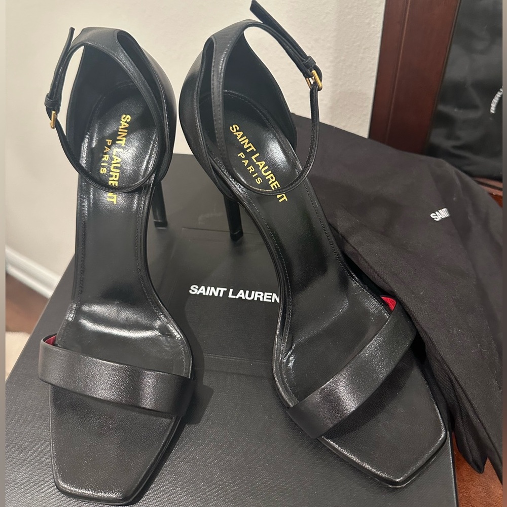 YSL Black Amber Heels 105 Inch Size 39 - Picture 2 of 6